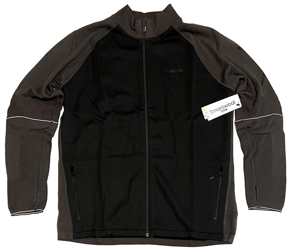Smartwool Intraknit 200 Merino Sport Full Zip Jacket Size L ATHLETIC FIT Shale